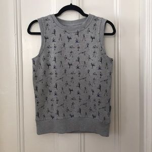 Oiselle Heather Grey Sweatshirt Tank